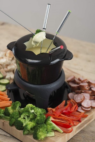 8-osainen fondue-setti, valmistettu emaloidusta valuraudasta - Kitchen Craft