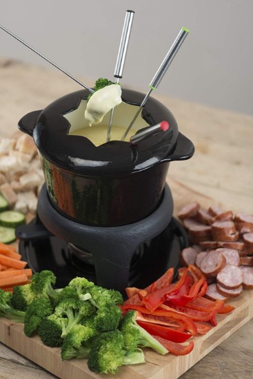 8-delni set za fondue, izdelan iz emajlirane litega železa - Kitchen Craft