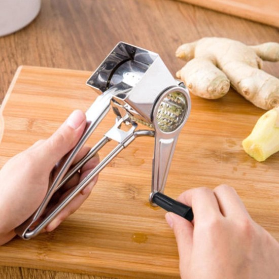 Multipurpose rotary grater set with 3 drums, stainless steel - Kitchen Craft