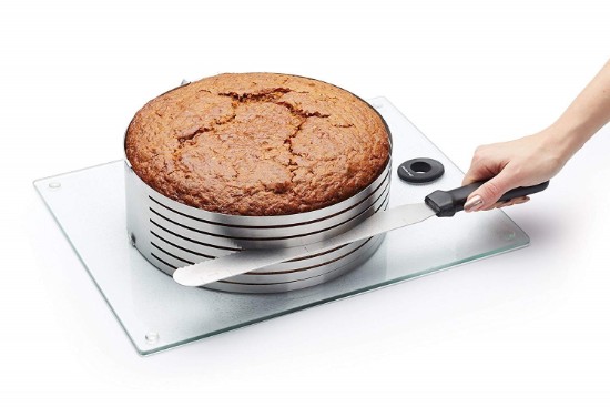 Snijgeleider voor taartlagen, 24-30 cm, roestvrij staal – Kitchen Craft