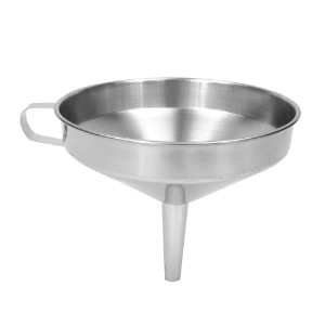 Funnel with handle, 16 cm, stainless steel