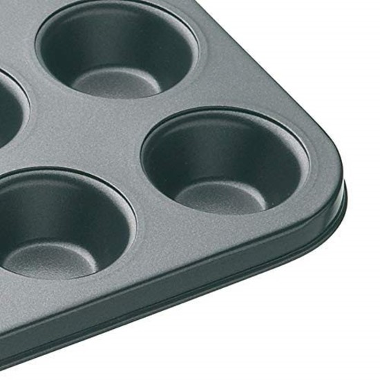 Tray for 12 mini muffins, 26 x 20 cm, made from carbon steel - by Kitchen Craft