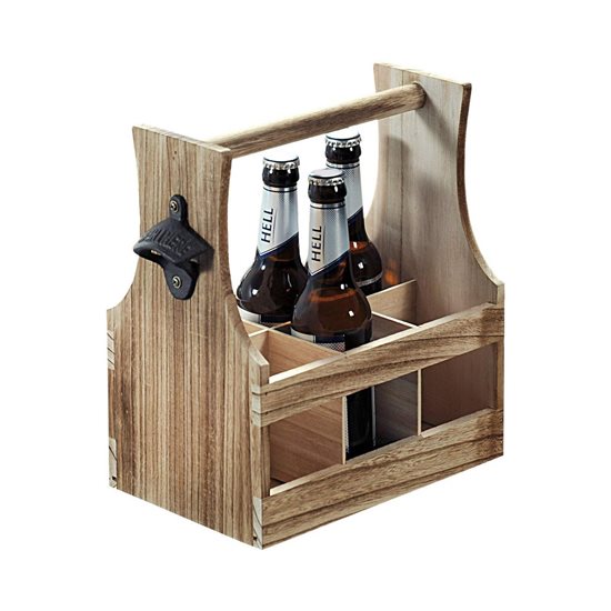 Box na přenášení pivních lahví, dřevo paulovnie - Kesper