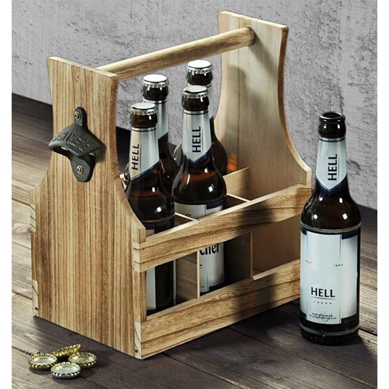 Κουτί μεταφοράς μπουκαλιών μπύρας, ξύλο παουλόβνιας - Kesper