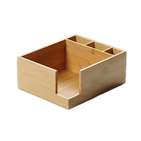 Caja para cubiertos y servilletas, 21,5 x 18 cm, bambú - Kesper