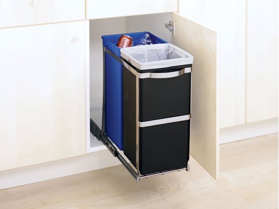 Papelera retráctil de dos compartimentos, 35 L - simplehuman