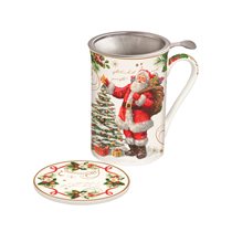 Mug with lid and infuser, 300 ml, "Magic Christmas" - Nuova R2S