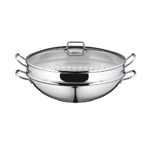 Wok pan, 4 pieces, stainless steel, 36 cm, "Macao" - WMF