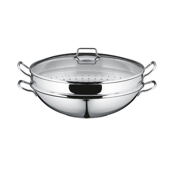 Wok-pannu, 4 kpl, ruostumaton teräs, 36 cm, "Macao" - WMF