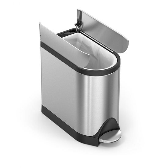 Pedal trash can, 10 L, stainless steel - simplehuman