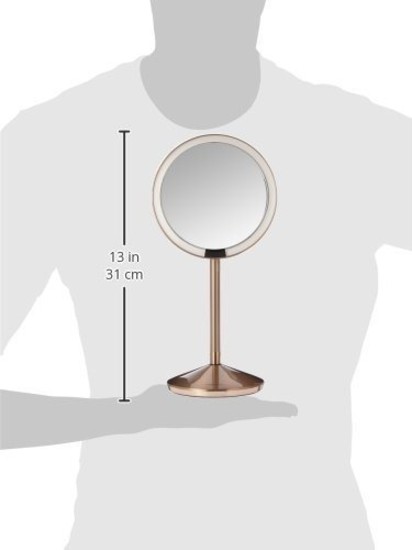 Огледало за шминкање са сензором, 11,5 цм, Rose Gold - simplehuman