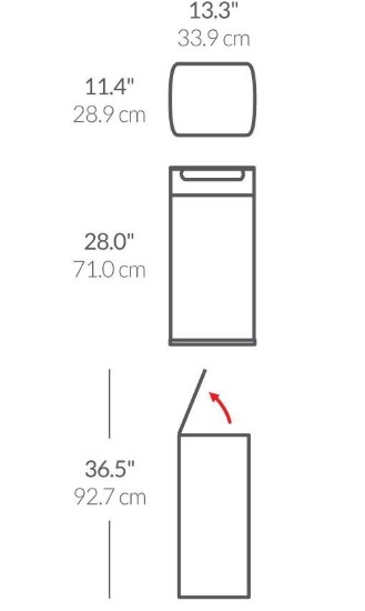 Søppelbøtte med berøringsstang, 30 L, Slank, rustfritt stål - simplehuman