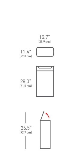 Papelera con barra táctil, 40 L, Slim, acero inoxidable - simplehuman