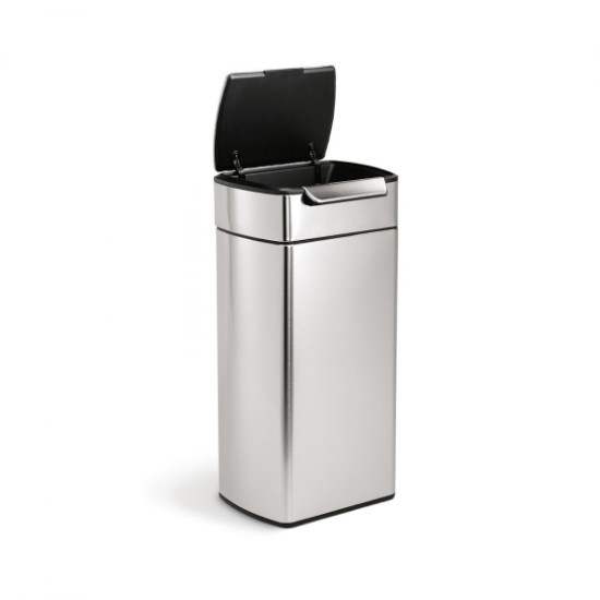 Trash can with touch bar, 40 L, Slim, stainless steel - simplehuman