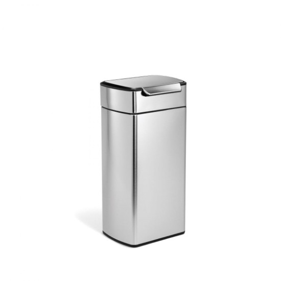 Trash can with touch bar, 40 L, Slim, stainless steel - simplehuman