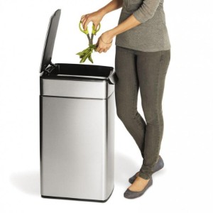 Šiukšliadėžė su liečiama juostele, 40 L, nerūdijančio plieno, Slim – simplehuman
