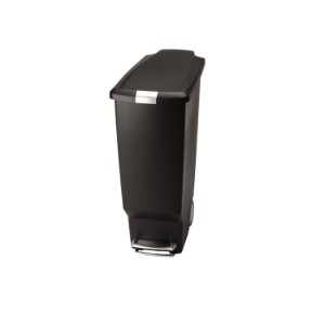 Trash can with pedal, 40 L, plastic, Black - simplehuman