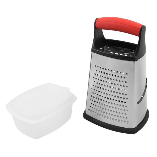 Stainless steel grater, 23 cm, with collecting tray - Zokura