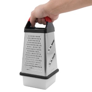 Grattugia in acciaio inox, 25,4 cm, con vassoio di raccolta - Zokura