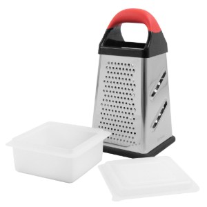 Grattugia in acciaio inox, 25,4 cm, con vassoio di raccolta - Zokura