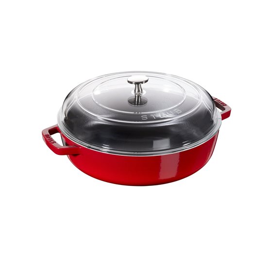 Saute Braiser katliņš, čuguns, 26cm/3.3L, Cherry - Staub