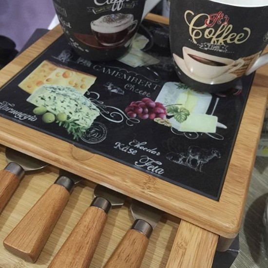 "World of Cheese" 6-teiliges Set zum Servieren von Käse, 25 x 25 cm - Easy Life