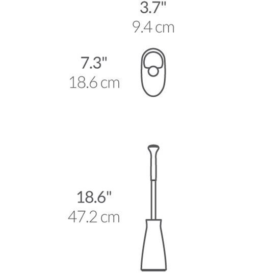 WC četka s držačem, 47,2 cm, crna - simplehuman