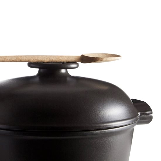 Cocotte cooking pot, ceramic, 26.5cm /4L, "Delight", Slate - Emile Henry