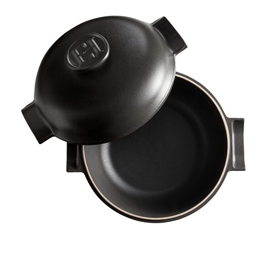 Cocotte cooking pot, ceramic, 26.5cm /4L, "Delight", Slate - Emile Henry