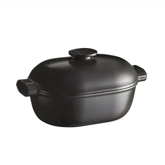 Marmite Ovale Cocotte, céramique, 36,5 x 24,2cm/4,5L, "Delight", Slate - Emile Henry