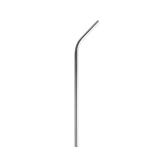 Paille courbée en acier inoxydable, 21,5 cm - Grunwerg