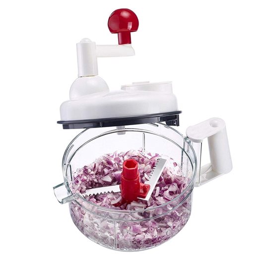 Mini manuel foodprocessor, rødt håndtag - Westmark