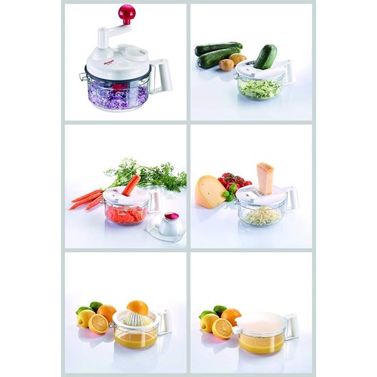 Mini manual food processor, red handle - Westmark