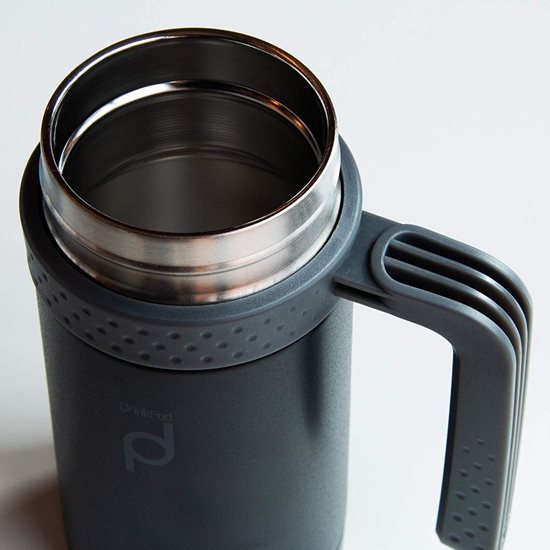 Toplinska izolacijska boca "DrinkPod" izrađena od nehrđajućeg čelika, 0,45 L, Crna - Grunwerg 