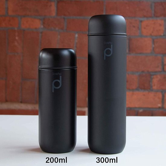 "DrinkPod" stainless steel thermal insulating bottle, 200 ml, Black - Grunwerg