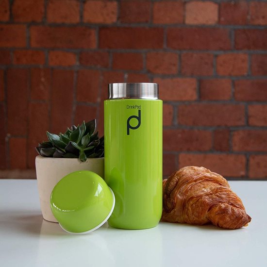 Thermally insulated bottle, 200 ml, stainless steel, "DrinkPod", Green - Grunwerg