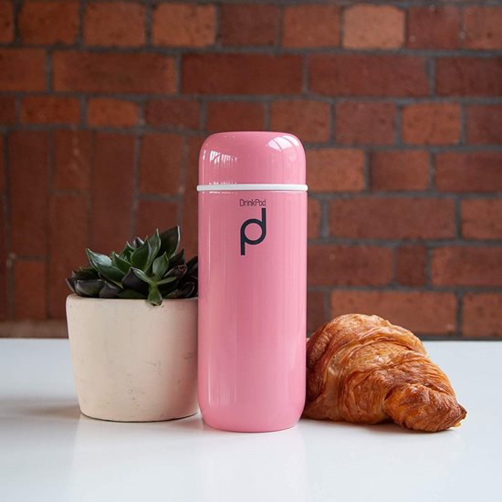 Thermally insulated bottle, 200 ml, stainless steel, "DrinkPod", Pink - Grunwerg