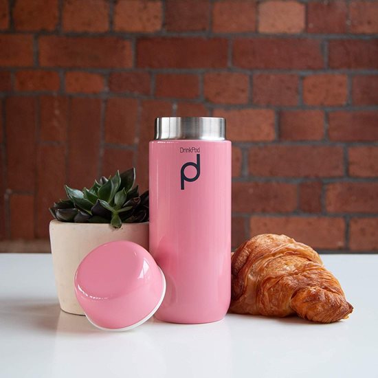 Thermally insulated bottle, 200 ml, stainless steel, "DrinkPod", Pink - Grunwerg