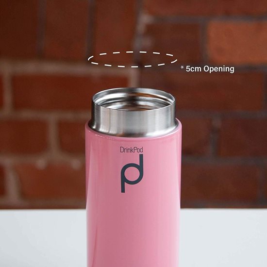 Thermally insulated bottle, 200 ml, stainless steel, "DrinkPod", Pink - Grunwerg