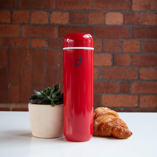 "DrinkPod" thermally insulating bottle made of stainless steel, 300 ml, Red - Grunwerg