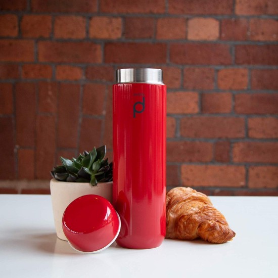 "DrinkPod" thermally insulating bottle made of stainless steel, 300 ml, Red - Grunwerg