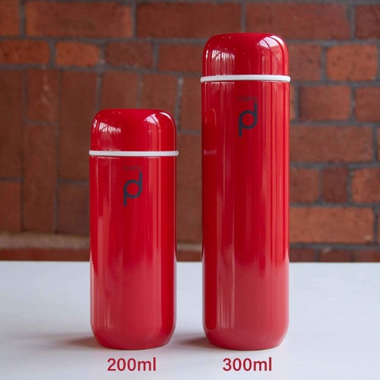 "DrinkPod" thermally insulating bottle made of stainless steel, 300 ml, Red - Grunwerg