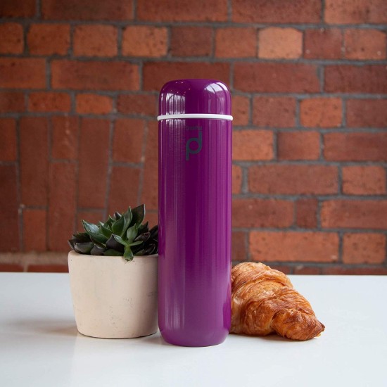 "DrinkPod" termiškai izoliuojantis butelis pagamintas iš nerūdijančio plieno, 300 ml, Violetinė spalva - Grunwerg