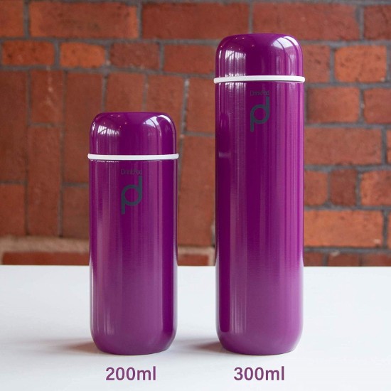 "DrinkPod" termiskt isolerande flaska av rostfritt stål, 300 ml, Lila färg - Grunwerg