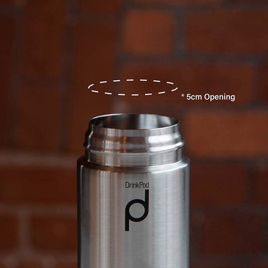 "DrinkPod" термоизолираща бутилка, изработена от неръждаема стомана, 350 мл, Сребърен цвят - Grunwerg