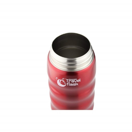 "Pioneer" termisk isolerande flaska av rostfritt stål, 350 ml, Röd - Grunwerg 