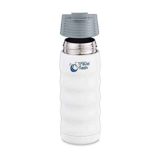 "Pioneer" thermal insulating bottle made of stainless steel, 350 ml, White - Grunwerg 