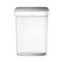 Skraldespand med pedal, 55 L, rustfrit stål, Hvid - simplehuman