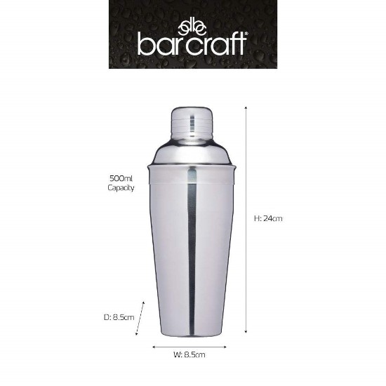 Stainless steel cocktail shaker 500 ml  "BarCraft" - Kitchen Craft