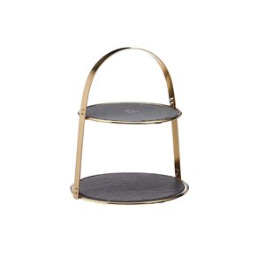 "Artesa" Tiered platter, 25 / 29.5 cm, slate - by Kitchen Craft